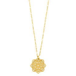 Lace Mandala Necklace in Gold