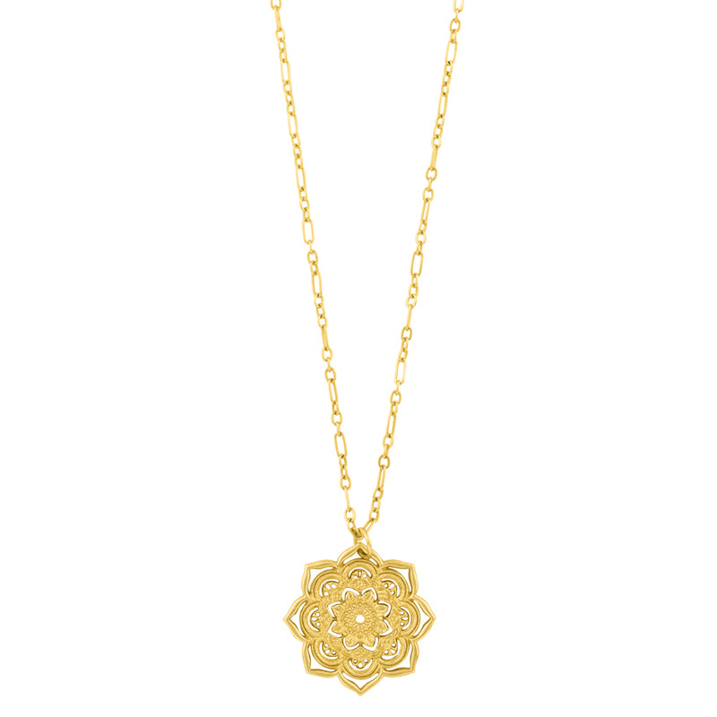 Lace Mandala Necklace in Gold