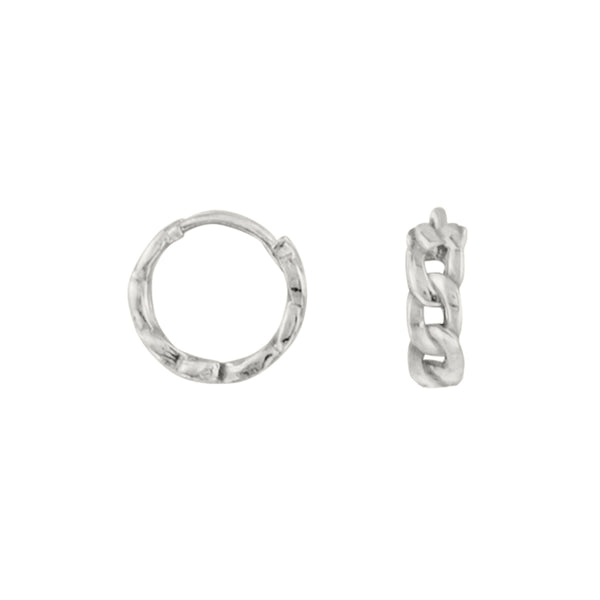 Chain Clicker Huggies in Silver