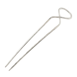 Hourglass Hair Pin in Silver - Large