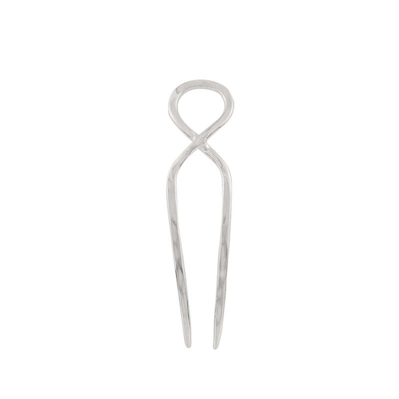 Hourglass Hair Pin in Silver - Small