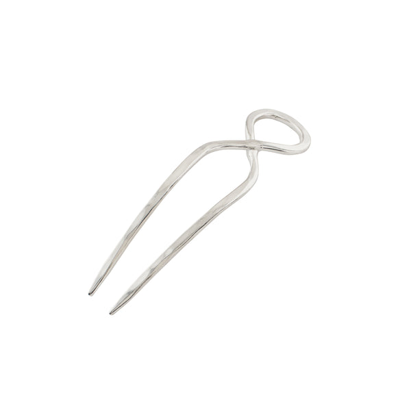 Hourglass Hair Pin in Silver - Small