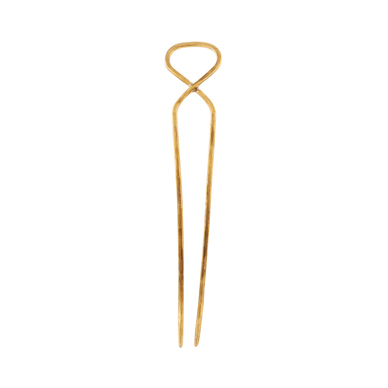 Hourglass Hair Pin in Bronze - Large