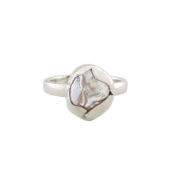 Baroque Pearl Protector Ring in Silver