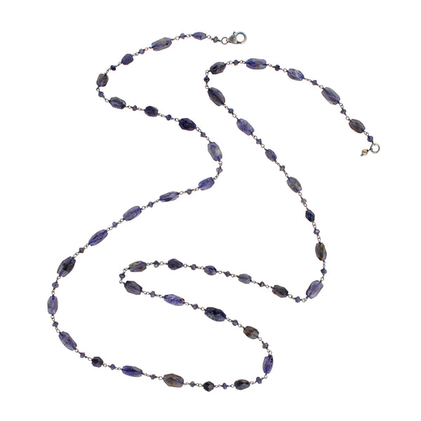 Stone Strand Necklace - Iolite -32"