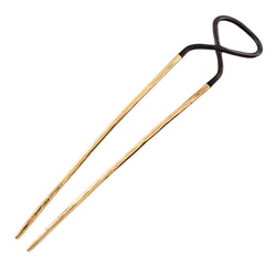 Hourglass Hair Pin in Bronze & Rhodium Dip - Large