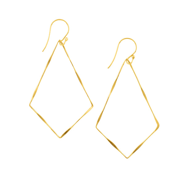 Twisted Kite Earrings - Gold in 2 1/2"