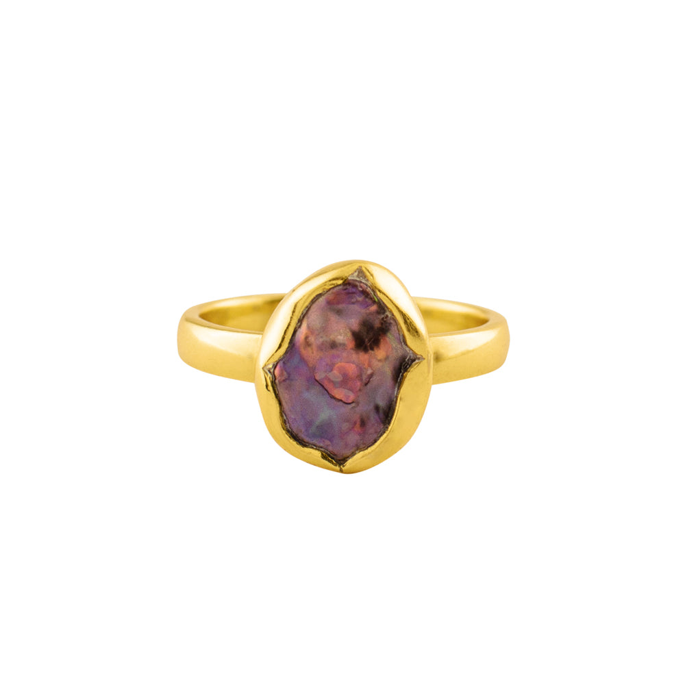 Peacock Baroque Pearl Protector Ring in Gold - FINAL SALE