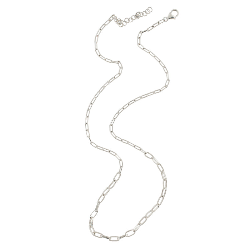 Graduated Paper Chain Necklace in Silver