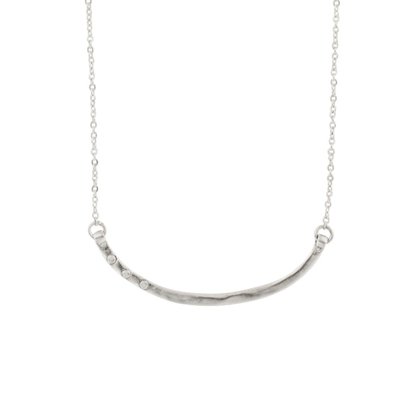 Riveted Balance Necklace in Silver