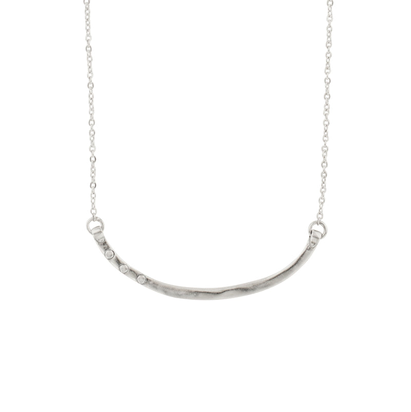 Riveted Balance Necklace in Silver