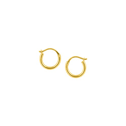 Solid 14k Gold Classic Pin & Catch Hoops