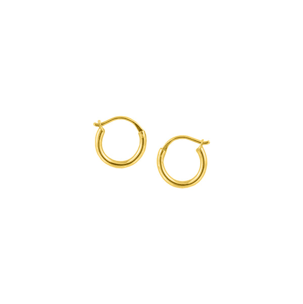 Solid 14k Gold Classic Pin & Catch Hoops