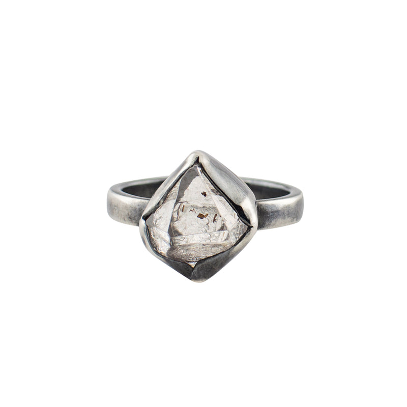 Herkimer Protector Ring in Antiqued Silver