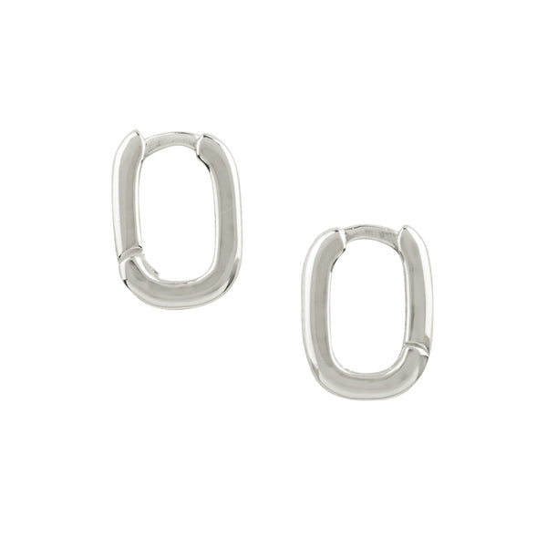Rectangle Clicker Hoops in Silver