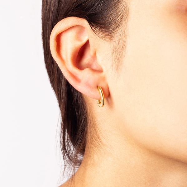 Rectangle Clicker Hoops in Gold