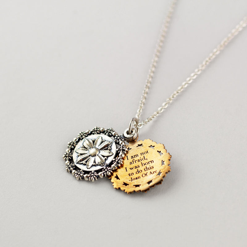 Joan of Arc Talisman Sliding Locket Necklace