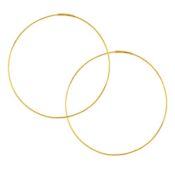 Wafer Wire Endless Hoops in Gold - 2 1/2"