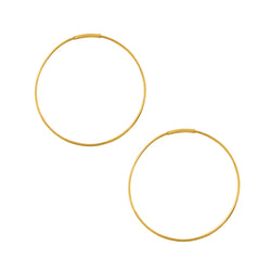 Wafer Wire Endless Hoops in Gold - 1 1/2"