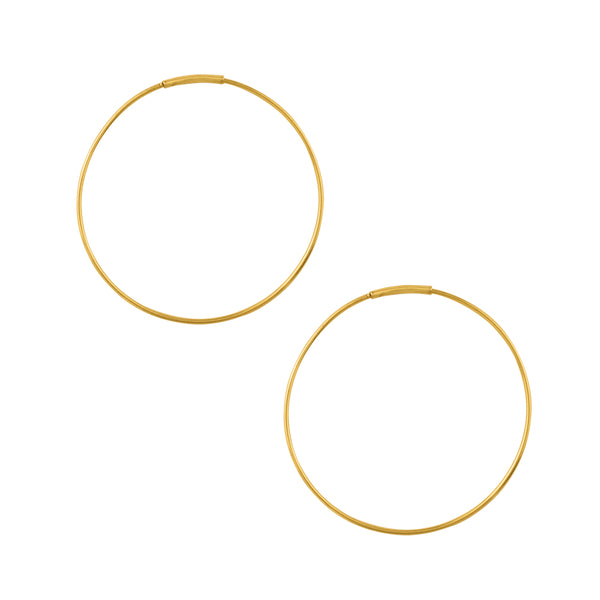 Wafer Wire Endless Hoops in Gold - 1 1/2"