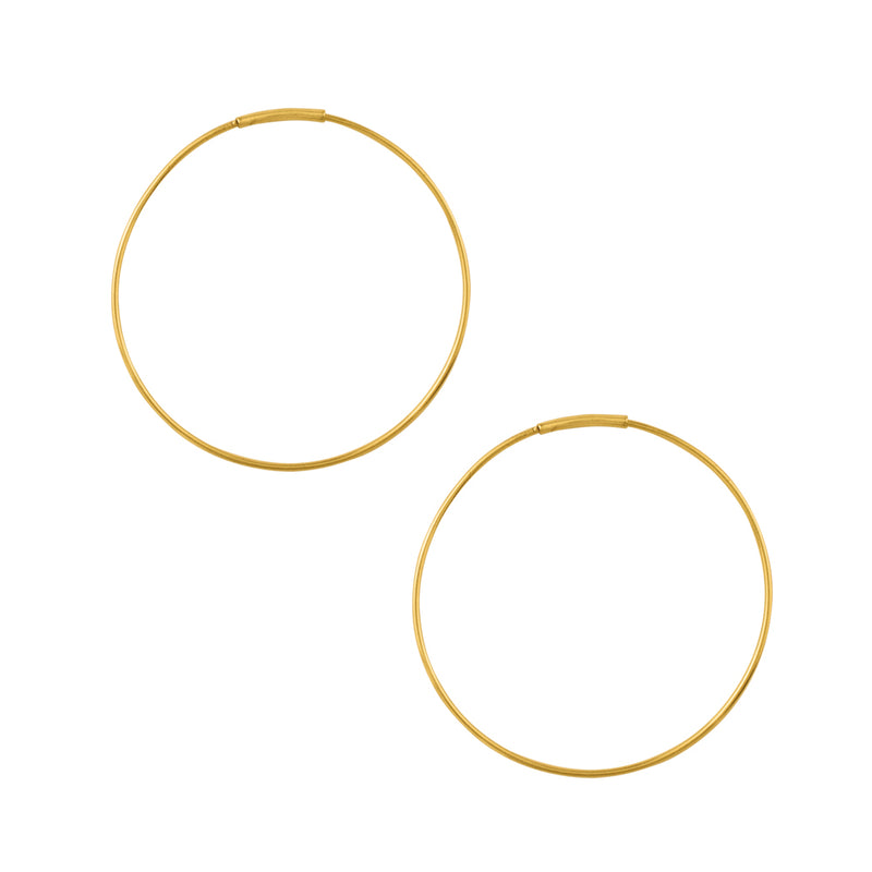 Wafer Wire Endless Hoops in Gold - 1 1/2" | Available to Ship May 17, 2024