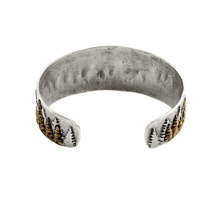 Treeline Cuff in Silver with Bronze - Narrow