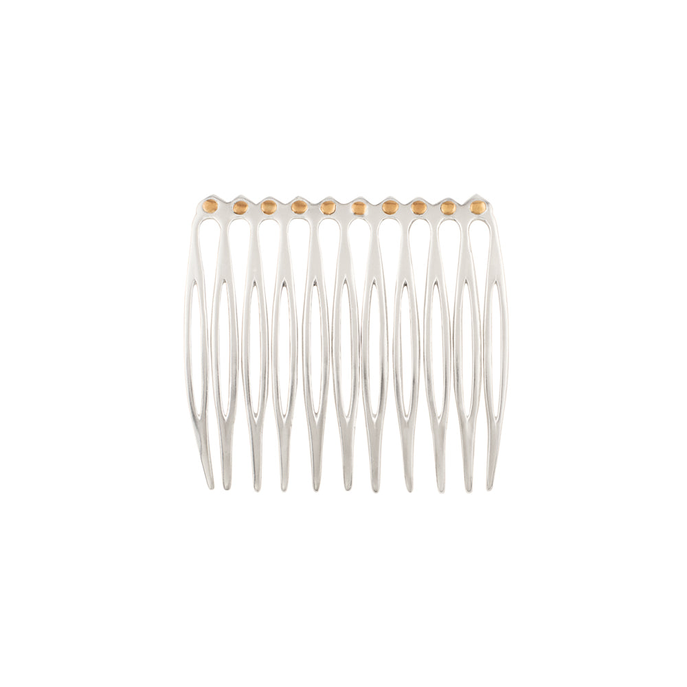 Riveted Hair Comb in Silver - Small