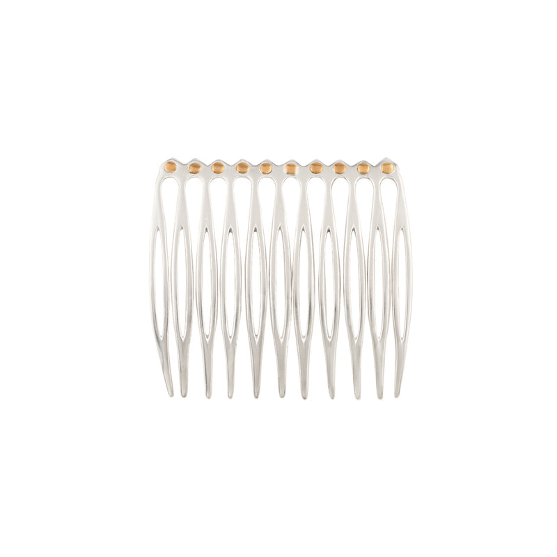 Riveted Hair Comb in Silver - Small