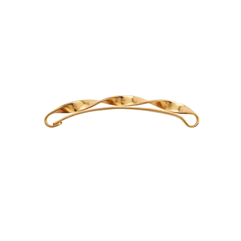 Hand Forged Twisted Barrette in Bronze