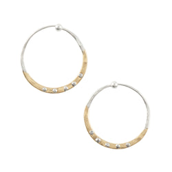 Riveted Hammered Hoops in Half Bronze - 1 1/2"