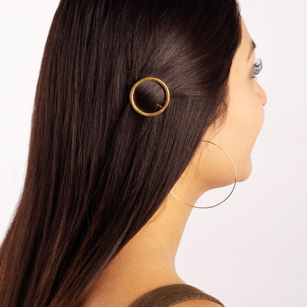 Circle Barrette in Bronze