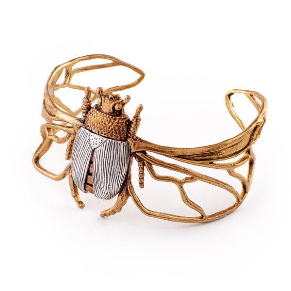 Make Luck Scarab Cuff Bracelet