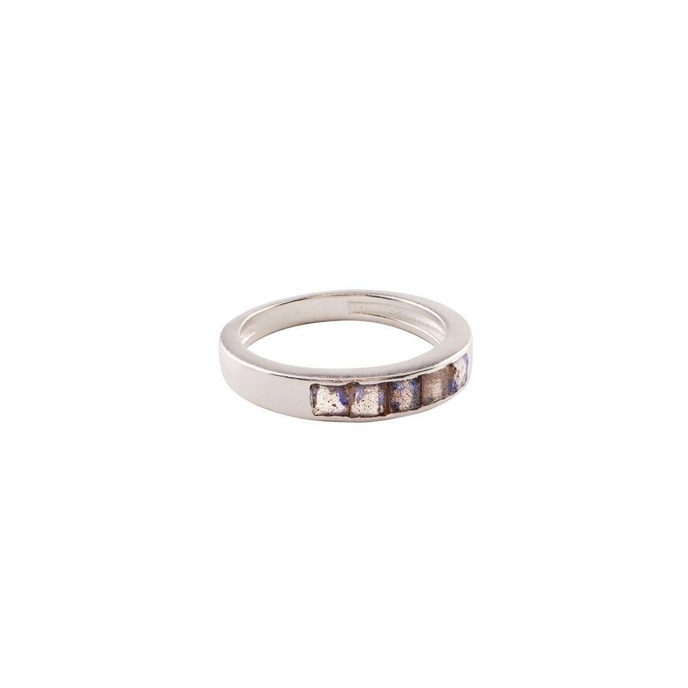 Labradorite Window Pane Ring in Silver - FINAL SALE