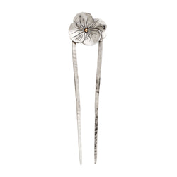 Pansy Hair Pin in Silver