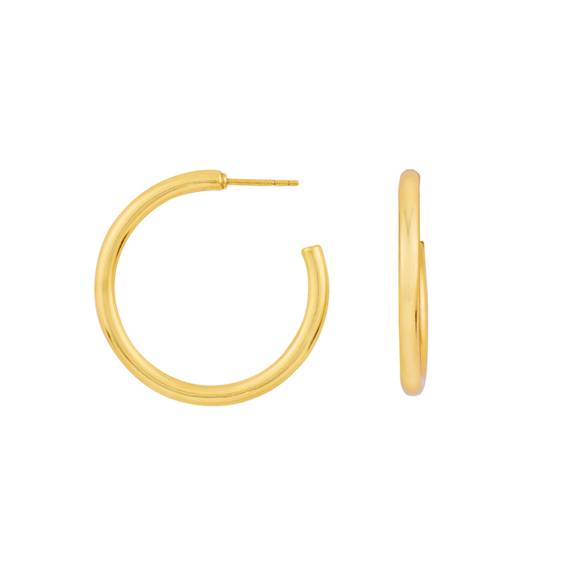 Post Modern Hoops in Gold - 1 1/4"