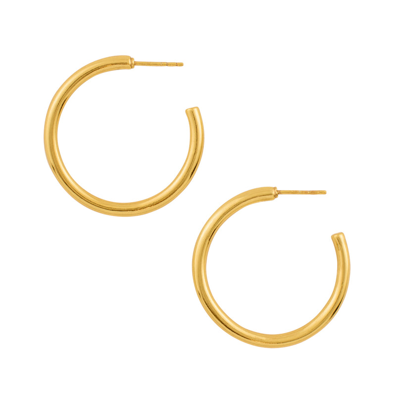 Post Modern Hoops in Gold - 1 1/4"