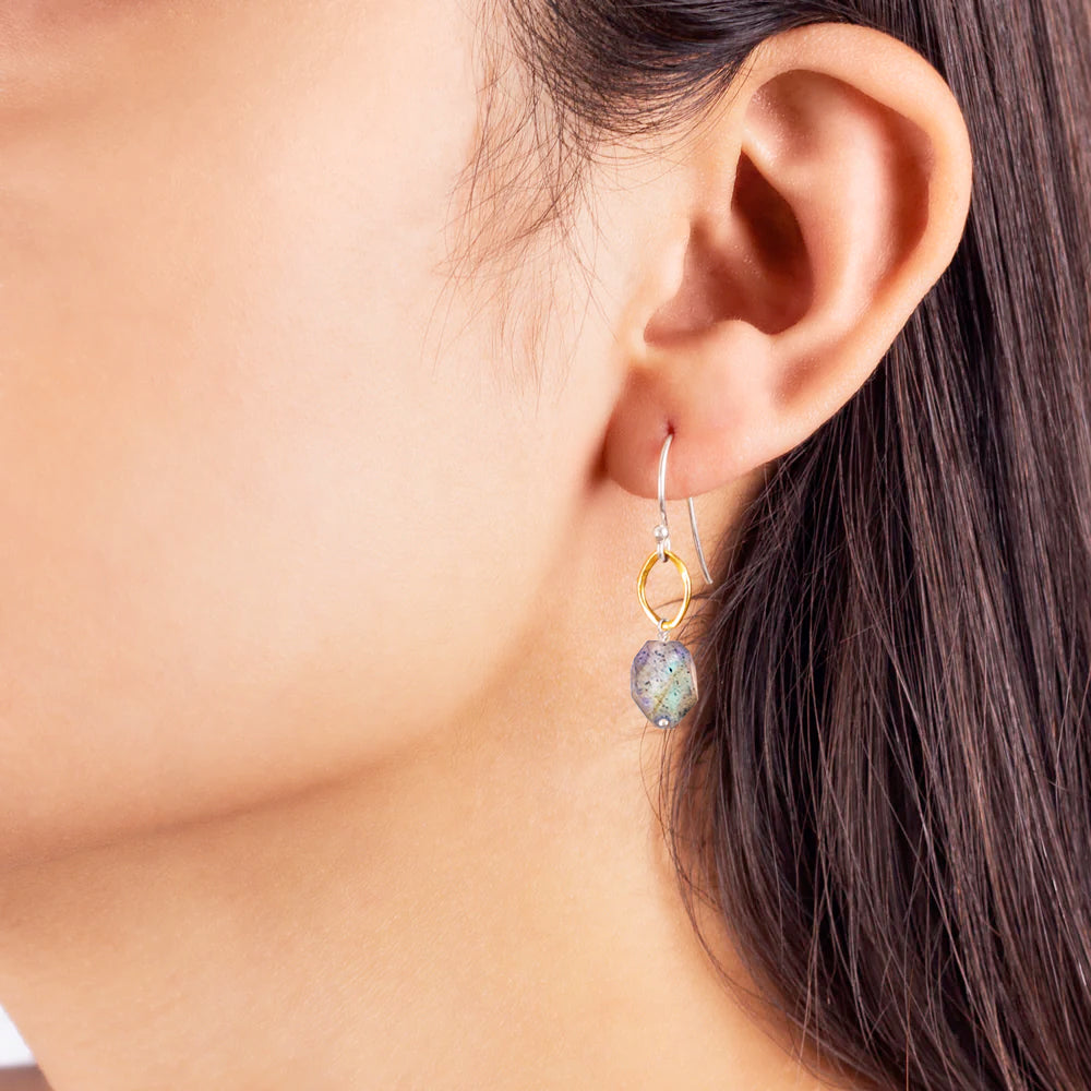 Orbit Earrings in Labradorite