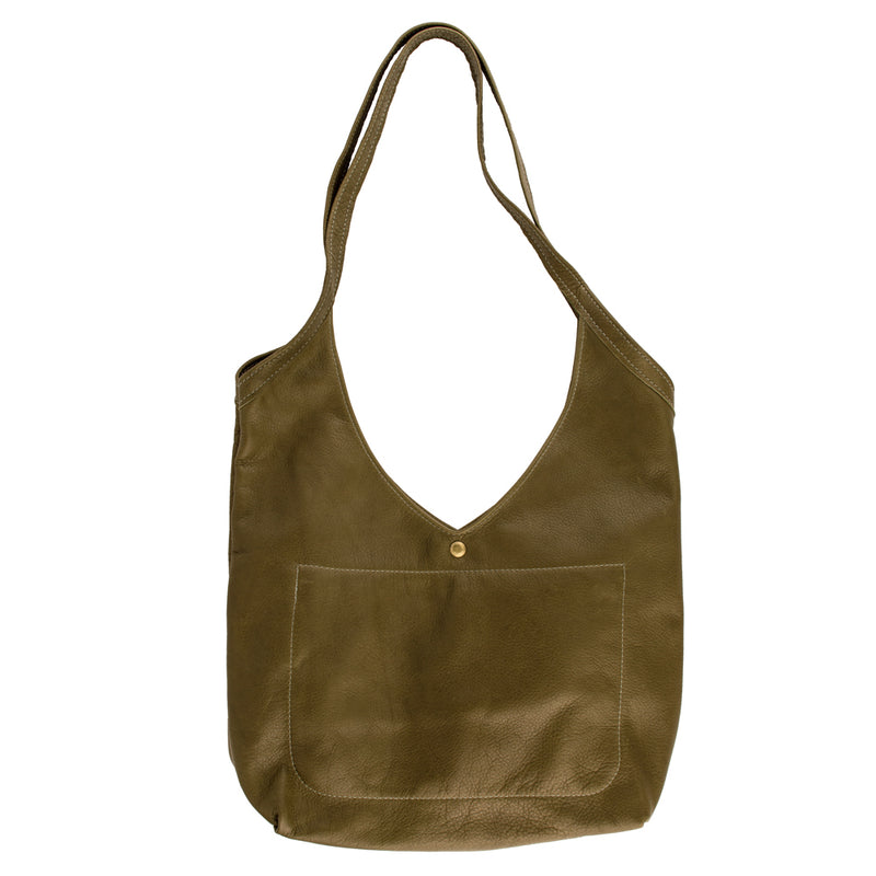 Super Soft Leather Bag in Leek Green