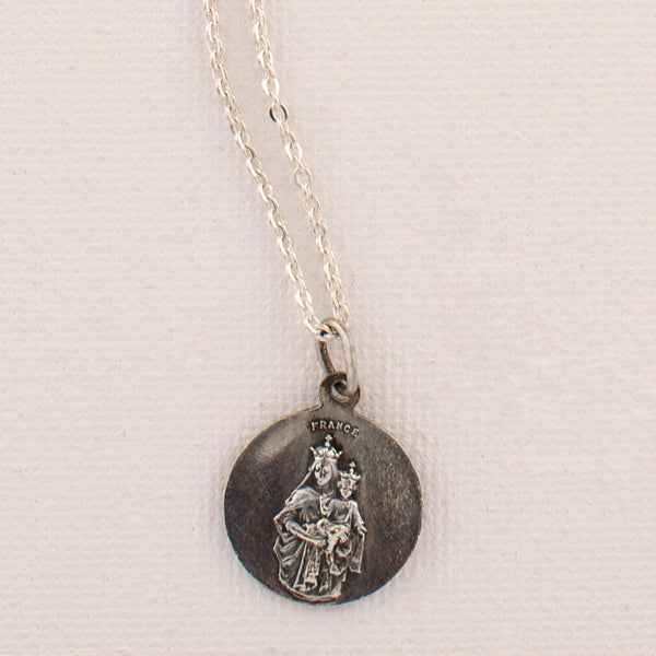 Vintage Saint Lady of Mount Carmel Medal Necklace V65