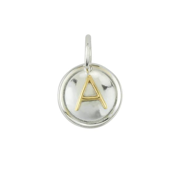 Two Tone Letter Charm - FINAL SALE