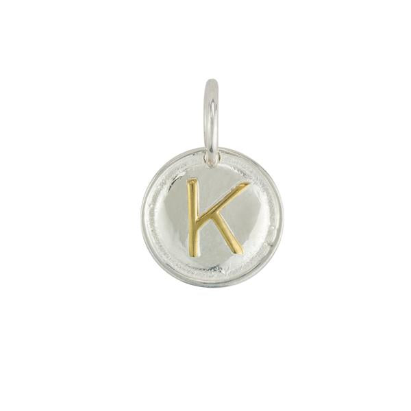 Two Tone Letter Charm