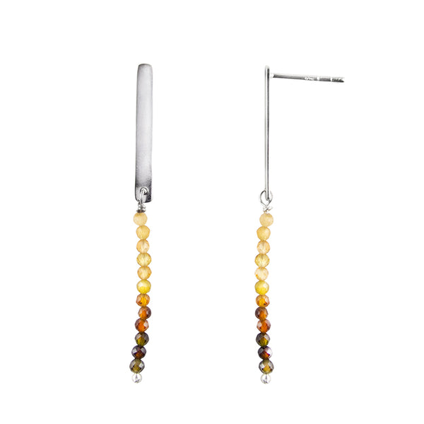 Fine Line Earrings in Tourmaline and Silver
