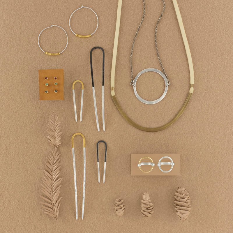 Two-Tone Slider Hoop Earrings