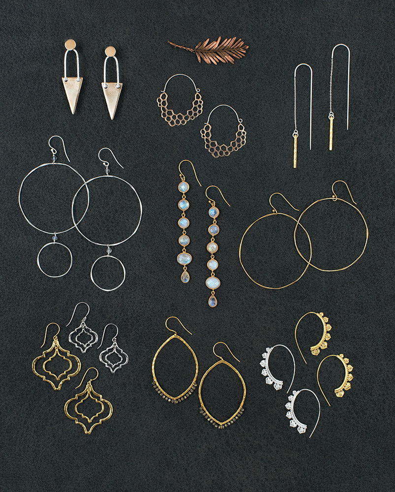 Bronze Honeycomb Hoop Earrings | Available to Ship August 7, 2026