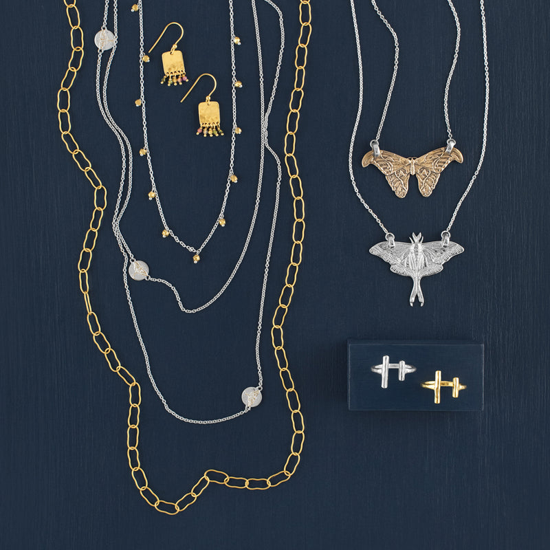 Atlas Moth Necklace in Bronze