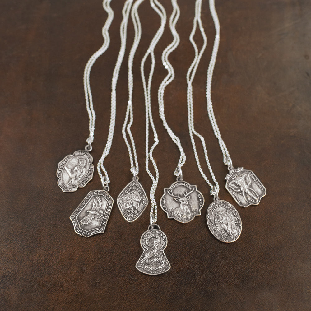 Nature Saint Necklace in Sterling Silver - Hummingbird: Presence | Luck | Resilience | Available to Ship August 7, 2026