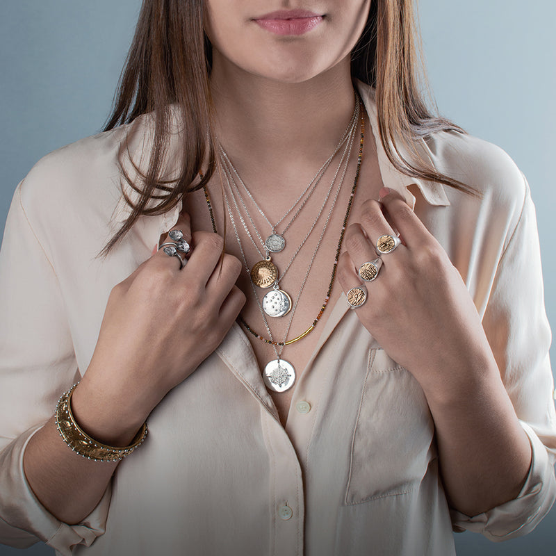 Vortex Medallion Necklace in Bronze & Labradorite – The Good Collective