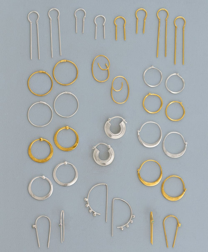 Hammered Hoops in Gold - 3/4"  | Available to Ship June 3, 2024