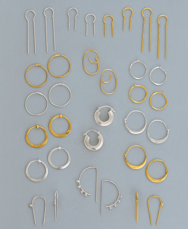 Twisted Sleeper Hoops in Silver - 5/8"
