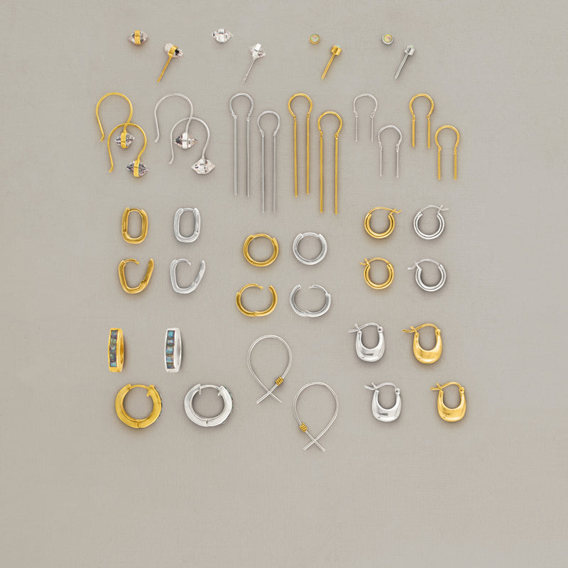 Rectangle Clicker Hoops in Gold